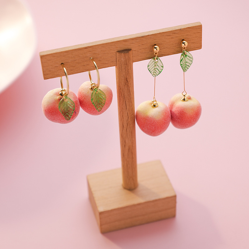 ピアス アクセサリー ピーチ 925シルバー 桃 カワイイ フルーツ