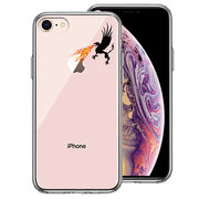 iPhone7 iPhone8 兼用 側面ソフト 背面ハード ハイブリッド クリア ケース 幻獣 ドラゴン 焼きりんご