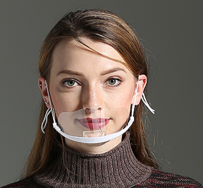 透明マスク プラスチックマスク 笑顔見えるマスク　業務用 調理用 飲食店 クリアマスク　飛沫防止