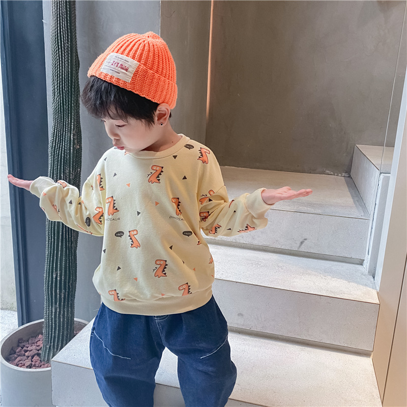 m15877 シャツＴ-シャツ 恐竜 長袖 シンプル 韓国子供服 ファッション  2020新作 SALE 動画あり