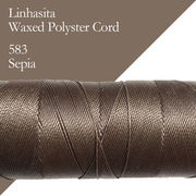 ワックスコード LINHASITA社製 セピア/太さ0.75mm  長さ約210m/ ロウ引き紐 #583