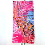 【スカーフ】イタリー製トロピカル柄ポリエステルロングスカーフ