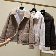 オシャレ 大人気 単体ボタン カジュアル 暖かい 厚手 子羊の毛 コート 短いスタイル