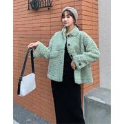 快適である 暖かい ファッション カジュアル 子羊の毛 コート 秋 冬 女性 学院風 短いスタイル
