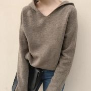 　トップス　セーター　ゆるやか　秋冬　シンプル　レディースファッション