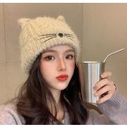 おすすめ！冬　　暖かい　　帽子　女   可愛い耳　ニット帽子  　防寒
