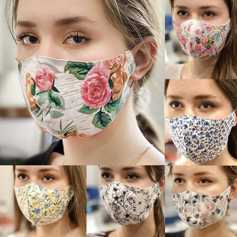 花柄 ファッションマスク 洗えるマスク 立体マスク 防寒 花粉症対策 uvカット ウィルス対策 防塵 秋冬