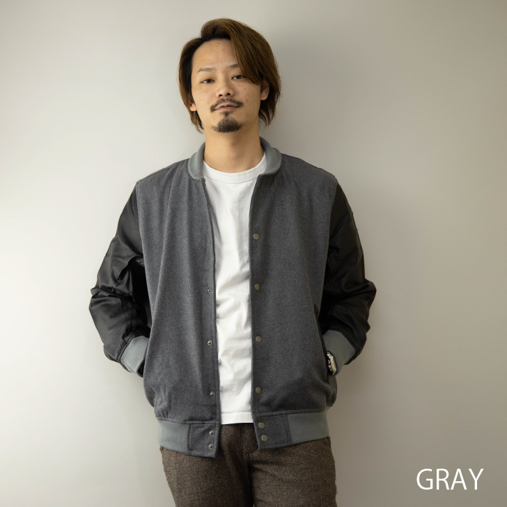 秋冬新作 スタジャン メンズ メルトン ウール 袖puレザー スタジアムジャンパー アパレル 佐藤正 株式会社 問屋 仕入れ 卸 卸売の専門 仕入れならnetsea