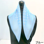 【スカーフ】【日本製】シルクシフォン・プチドットボーダー柄日本製小判スカーフ