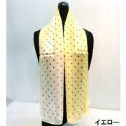 【日本製】【スカーフ】シルクサテンストライプ・5mm水玉柄日本製ロングスカーフ