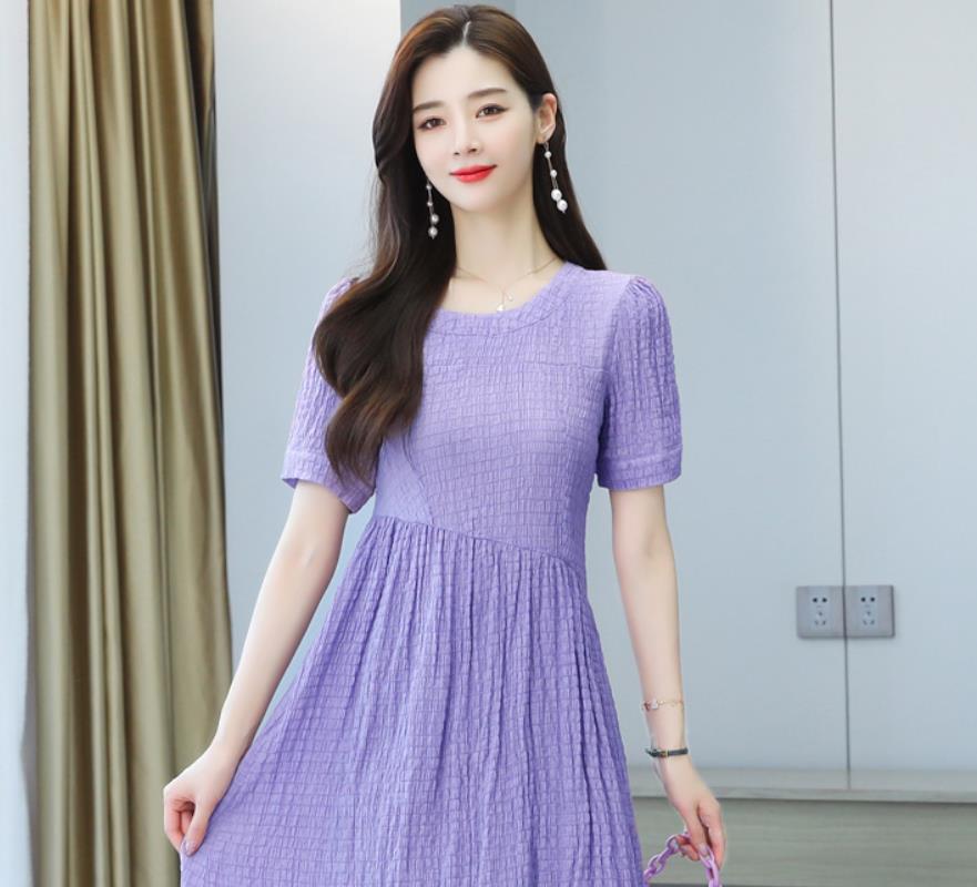 日系香芋紫ワンピース優しい風収腰顕やせ初恋スカート気質天女百結紫長スカート アパレル 株式会社 シャミル 問屋 仕入れ 卸 卸売の専門 仕入れならnetsea