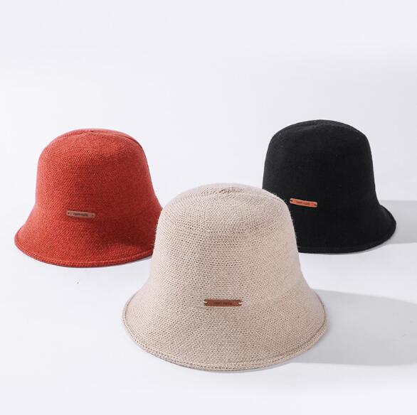 バケットハット　漁夫帽　帽子　冬　ウール　防寒　無地　韓国ファッション