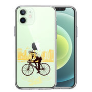 iPhone12mini 側面ソフト 背面ハード ハイブリッド クリア ケース スポーツサイクリング　女子2