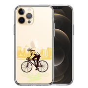 iPhone12 Pro 側面ソフト 背面ハード ハイブリッド クリア ケース スポーツサイクリング　女子2