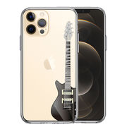 iPhone12 Pro 側面ソフト 背面ハード ハイブリッド クリア ケース エレキギター　黒