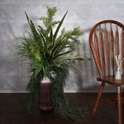 【フラワーアレンジメント】サンセベリアのラインが印象的なグリーンアレンジメント