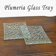 プルメリアガラストレー プルメリア ガラス トレー 一枚 お皿 取皿 食器 洋食器 ガラス食器