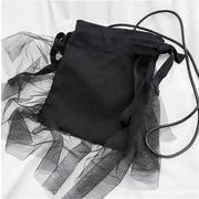 これからの時期に  世界的に疲れたデザイン メッシュ 縫付 リボン クロスボディ  ショルダーバッグ