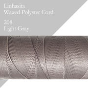 ワックスコード LINHASITA社製 ライトグレー/太さ0.75mm 長さ約210m/ ロウ引き紐 #208