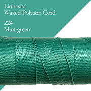 ワックスコード LINHASITA社製 ミントグリーン/太さ0.75mm 長さ約210m/ ロウ引き紐 #224