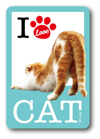 PET-08/I LOVE CAT!ステッカー08 猫好きの方に！ 猫 ねこ ネコ CAT 猫ステッカー PET 愛猫 ペット