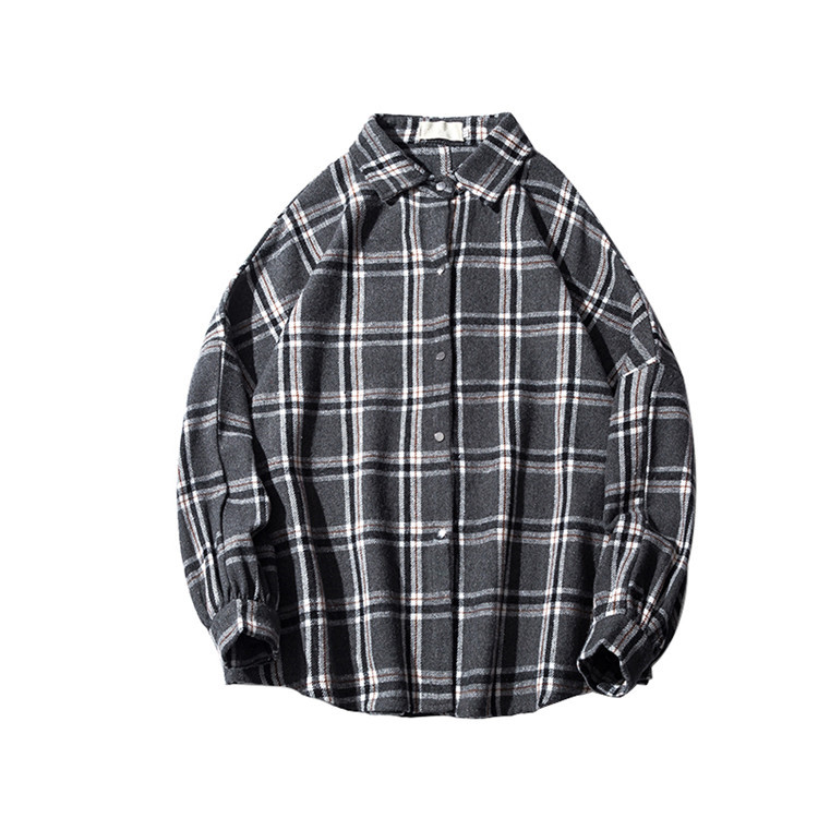 個性的なデザイン INSスタイル 高品質 レトロ ウール 格子縞 シャツ カップル 百掛け 減齢  厚手 コート