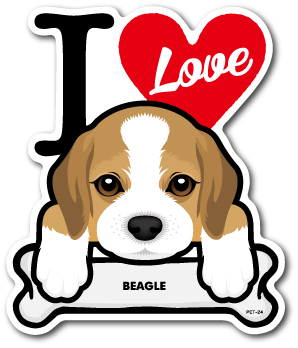 Pet 024 Beagle ビーグル Dog Sticker ドッグステッカー 車 犬 イラスト アイラブ ペット 愛犬 雑貨 株式会社 ゼネラルステッカー 問屋 仕入れ 卸 卸売の専門 仕入れならnetsea