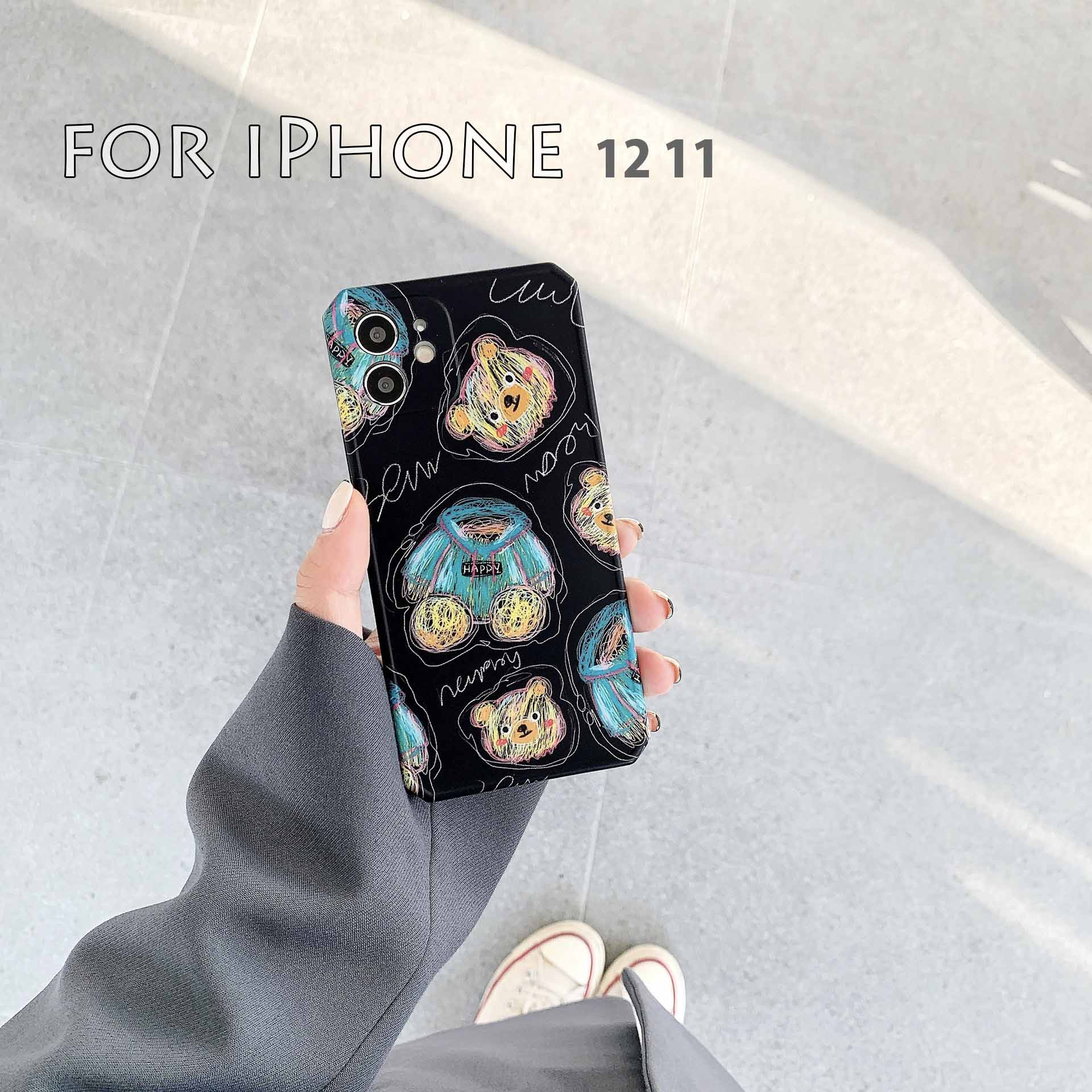 2021新作 iPhone 12 11 X pro mini pro max アイフォン ケース ベーシックTPU 落書き イラスト 手書き
