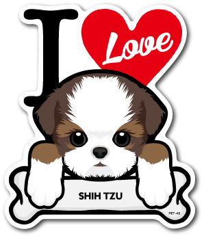 Pet 043 Shih Tzu シーズー Dog Sticker ドッグステッカー 車 犬 イラスト アイラブ 雑貨 株式会社 ゼネラルステッカー 問屋 仕入れ 卸 卸売の専門 仕入れならnetsea