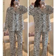 韓国ファッション 長袖  ゆったりする パジャマ ゼブラ柄 セクシー カーディガン ホームサービス セット