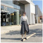 ナチュラルでシンプルなデザイン 韓国ファッション レーヨン 大人気 ロングスカート イレギュラー