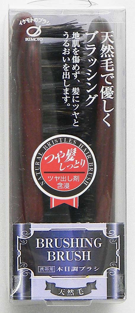 RW102B シリコン含浸天然毛携帯用ブラシ ブラウン【日本製】