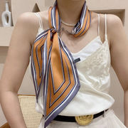 新作 春夏 スカーフ シルク シフォン バッグスカーフ  レディース ツイリースカーフ 韓国ファッション