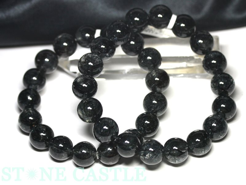 ☆高品質☆【ブレスレット】ブラックルチルクォーツ (3A+) (濃厚タイプ) (約12～12.5mm)