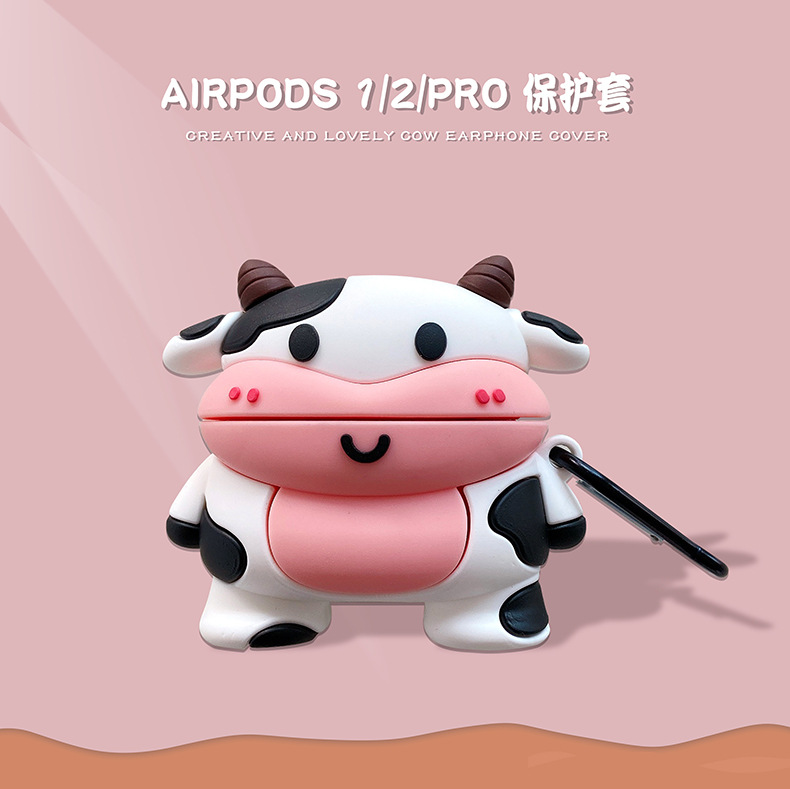 2021新作 AirPods  第1/2世代  Pro第3世代  ケース エアーポッズ  キャラクター 牛 うし