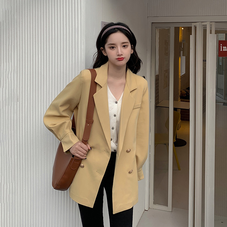 スーツ コート 女性 韓国版 エレガント 百掛け ダブルボタン デザインセンス