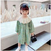 2021新作 花柄 キッズ ワンピース 子供服 3-8歳対応 襟付き 長袖 春服 可愛い 韓国ファッション