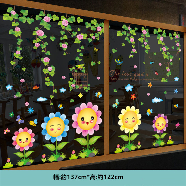 格好いい 3Dステレオ 窓 子供部屋 装飾 窓ステッカー 漫画 可愛い 幼稚園 ガラス扉 ステッカー 個性