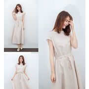 8色 スカート 夏 新作 ゆったり コットンリネン 半袖 ワンピース レディース 韓国ファッション