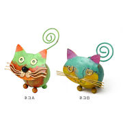 ブリキ カードホルダー　(SS)[ねこ 猫 キャット ポストカード アジアン]