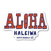 ハレイワハッピーマーケット ステッカー ALOHA オレンジ HHM047 おしゃれ ハワイ