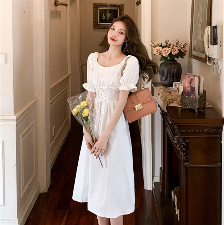 女性らしくておしゃれ見え 21 春 夏 気質 ハイウエスト バンディング 半袖 ワンピース スリム Sweet系 Www Watsons Biz Id