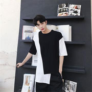 今だけの特別Price 韓国ファッション 白黒ステッチ コントラストカラー トップス デザインセンス