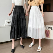 美しく揺れるレディなスカート スカート 春夏 ロング丈 レディース 韓国ファッション ボトムス