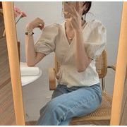 春夏新作 トップス シャツ 半袖 バンディング 百掛け トップス 短いスタイル  韓国ファッション