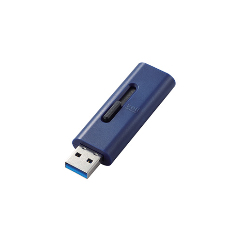 エレコム USBメモリー/USB3.2(Gen1)対応/スライド式/32GB/ブルー MF