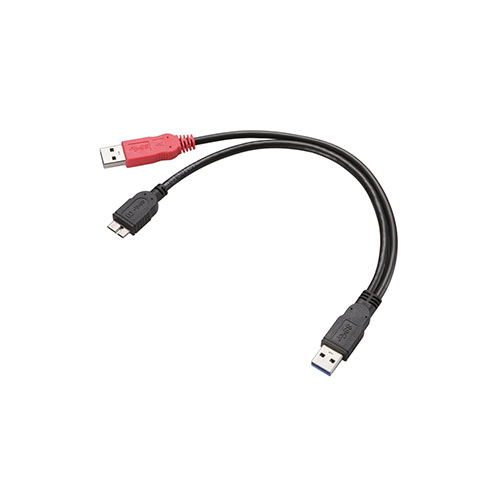 エレコム Y字Wパワーケーブル/USB3.0/microB/簡易パッケージ USB3-AA