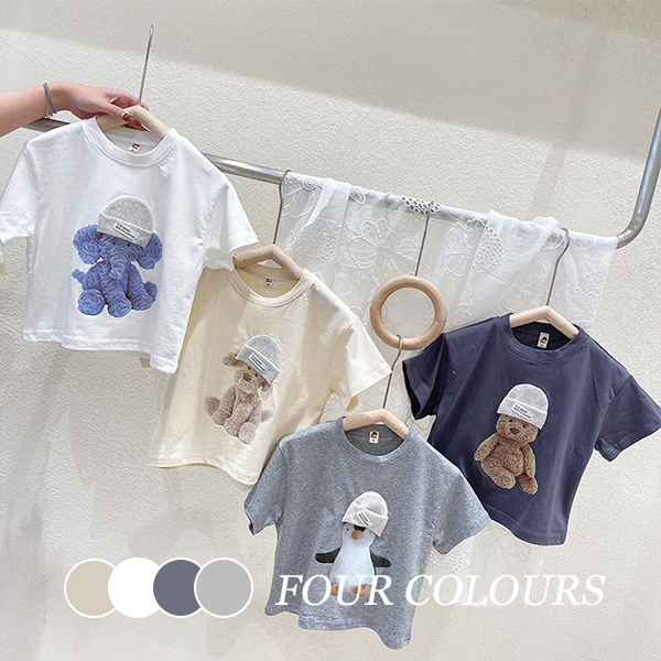 【KID】韓国風子供服  animal半袖シャツ　カートゥーンＴシャツ　可愛い　全4色