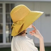 春夏　帽子　つば広帽子　uvカット　紫外線対策　リボン　韓国風　レディースファッション