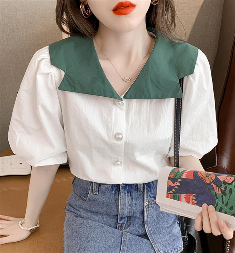 私のスタイルに合うものが良い 韓国ファッション Sweet系 パフスリーブ ｖネック 単体ボタン シャツ Www Watsons Biz Id